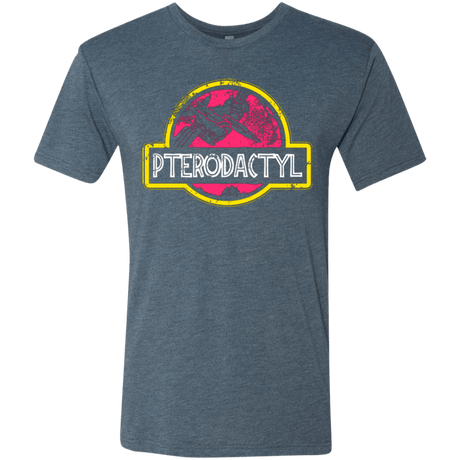 T-Shirts Indigo / Small Jurassic Power Pink Men's Triblend T-Shirt