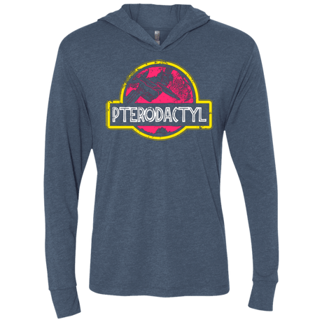 T-Shirts Indigo / X-Small Jurassic Power Pink Triblend Long Sleeve Hoodie Tee