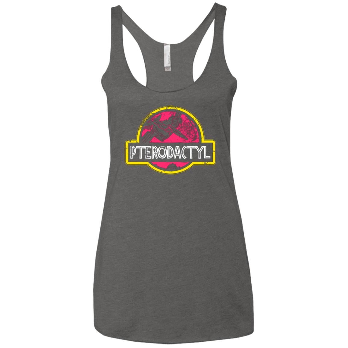 T-Shirts Premium Heather / X-Small Jurassic Power Pink Women's Triblend Racerback Tank