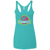 T-Shirts Tahiti Blue / X-Small Jurassic Power Pink Women's Triblend Racerback Tank