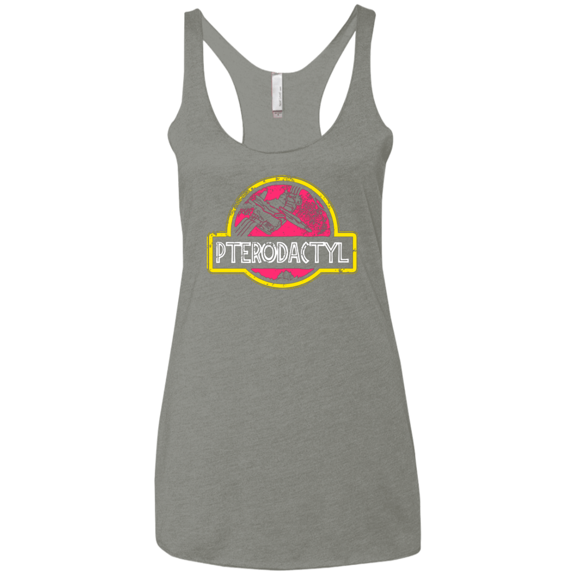 T-Shirts Venetian Grey / X-Small Jurassic Power Pink Women's Triblend Racerback Tank