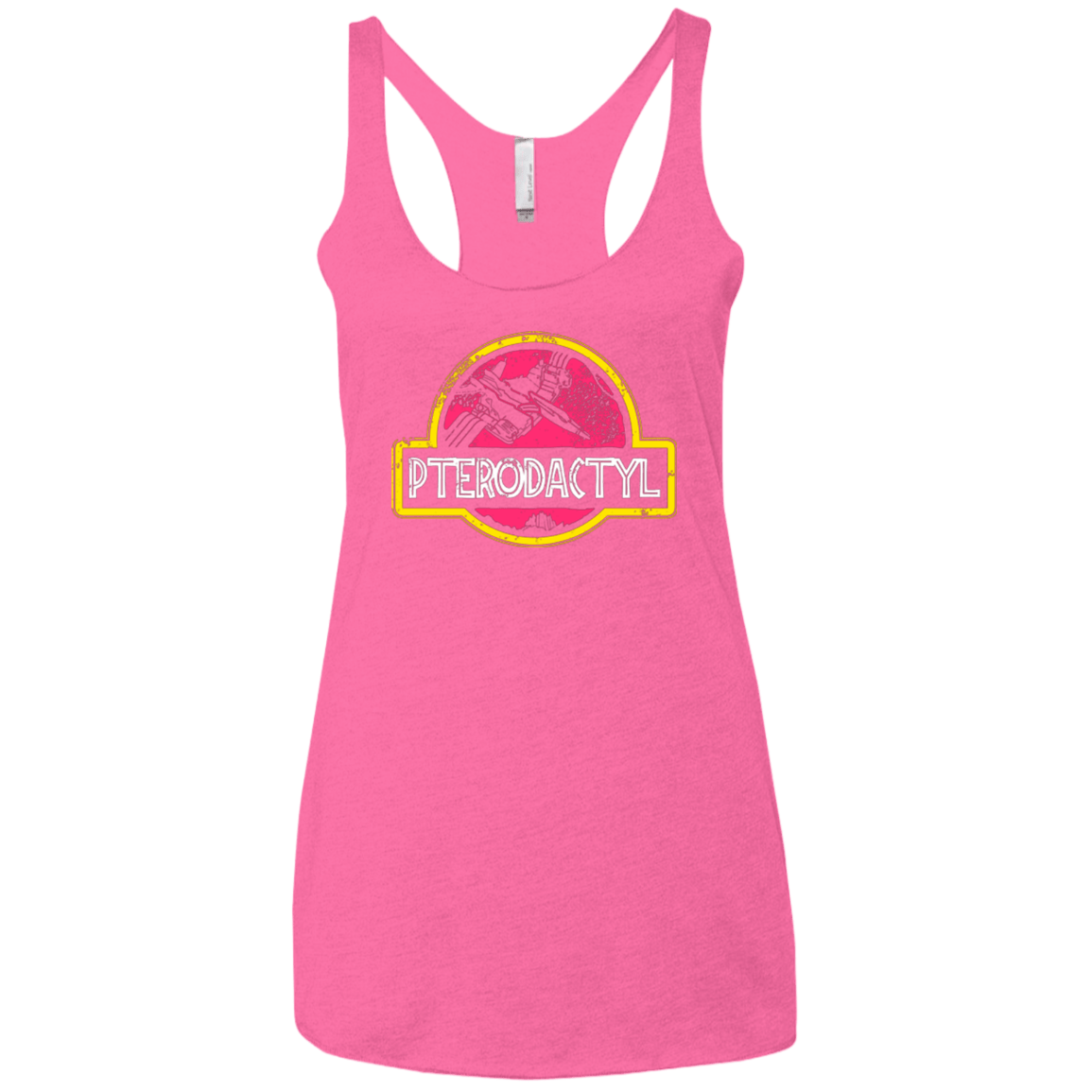 T-Shirts Vintage Pink / X-Small Jurassic Power Pink Women's Triblend Racerback Tank