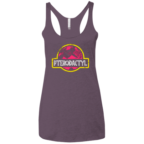 T-Shirts Vintage Purple / X-Small Jurassic Power Pink Women's Triblend Racerback Tank
