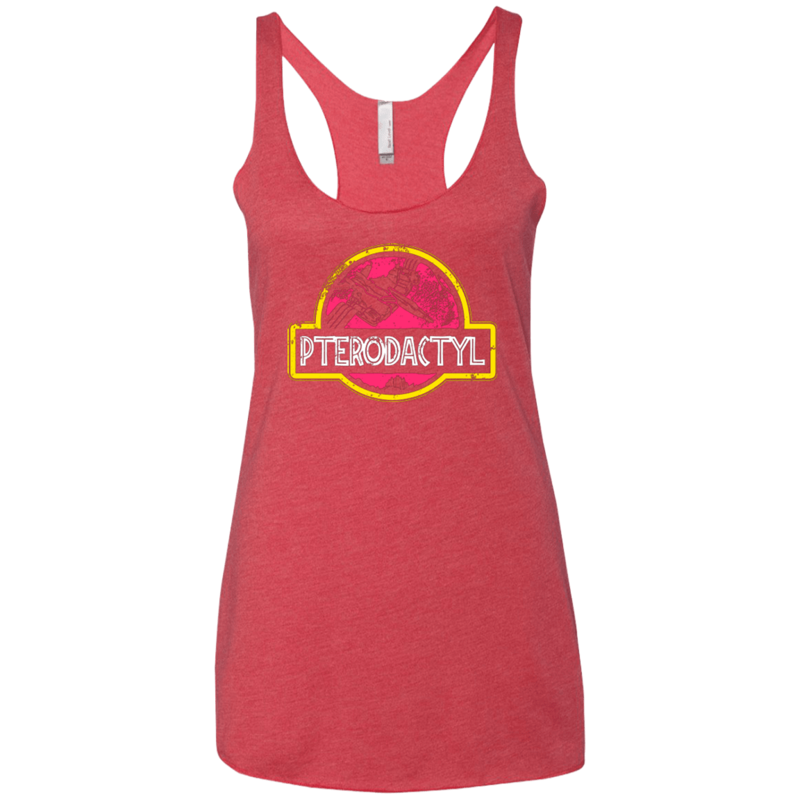 T-Shirts Vintage Red / X-Small Jurassic Power Pink Women's Triblend Racerback Tank
