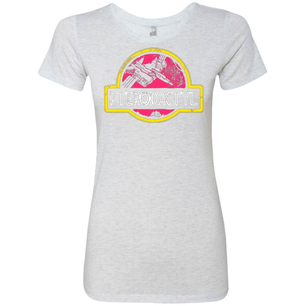 T-Shirts Heather White / Small Jurassic Power Pink Women's Triblend T-Shirt