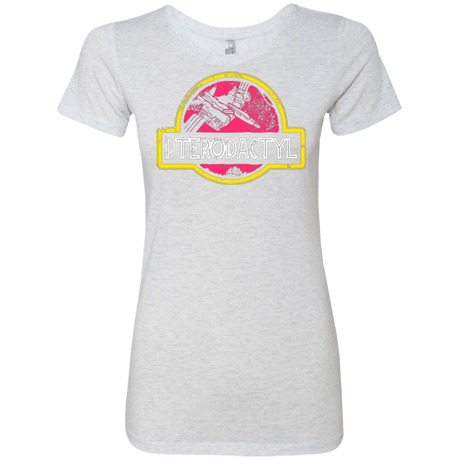 T-Shirts Heather White / Small Jurassic Power Pink Women's Triblend T-Shirt