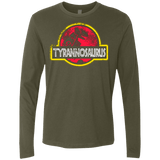 T-Shirts Military Green / Small Jurassic Power Red Men's Premium Long Sleeve