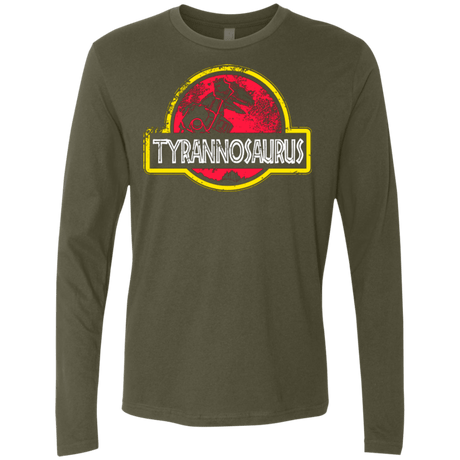 T-Shirts Military Green / Small Jurassic Power Red Men's Premium Long Sleeve