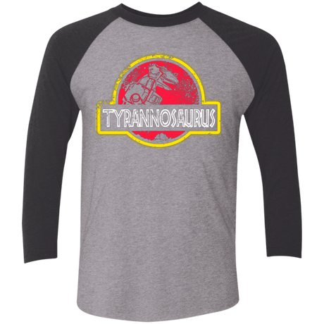 T-Shirts Premium Heather/ Vintage Black / X-Small Jurassic Power Red Men's Triblend 3/4 Sleeve