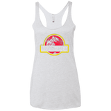 T-Shirts Heather White / X-Small Jurassic Power Red Women's Triblend Racerback Tank
