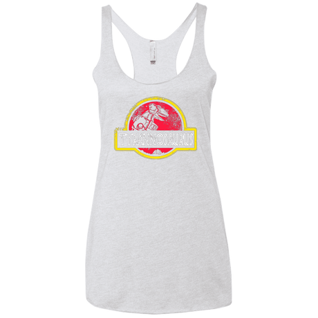 T-Shirts Heather White / X-Small Jurassic Power Red Women's Triblend Racerback Tank