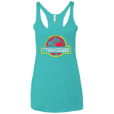 T-Shirts Tahiti Blue / X-Small Jurassic Power Red Women's Triblend Racerback Tank