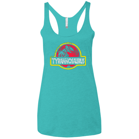 T-Shirts Tahiti Blue / X-Small Jurassic Power Red Women's Triblend Racerback Tank