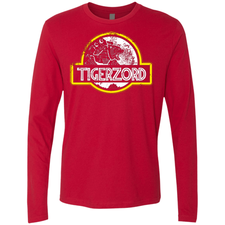 T-Shirts Red / Small Jurassic Power White Men's Premium Long Sleeve