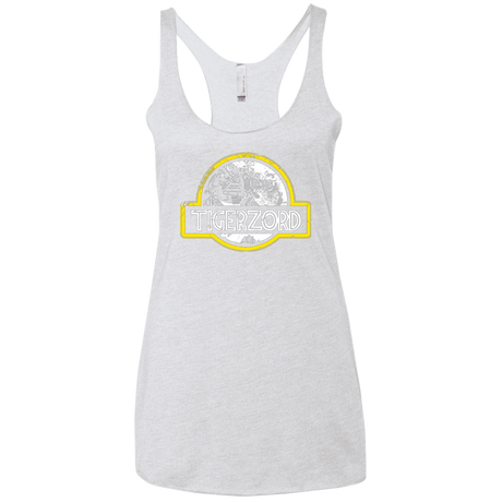 T-Shirts Heather White / X-Small Jurassic Power White Women's Triblend Racerback Tank