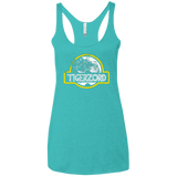 T-Shirts Tahiti Blue / X-Small Jurassic Power White Women's Triblend Racerback Tank