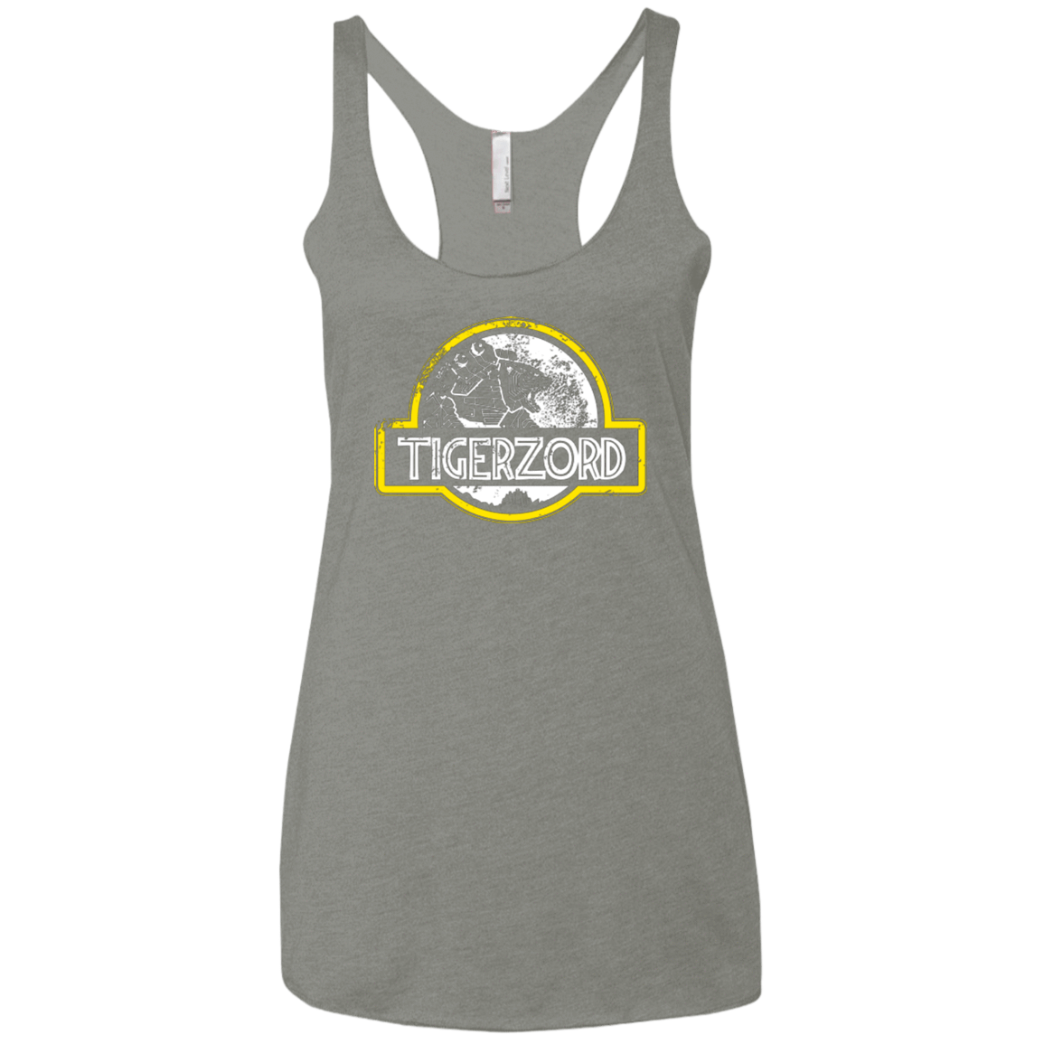 T-Shirts Venetian Grey / X-Small Jurassic Power White Women's Triblend Racerback Tank