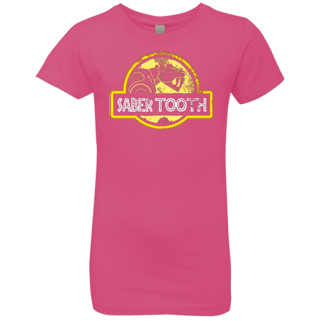 T-Shirts Hot Pink / YXS Jurassic Power Yellow Girls Premium T-Shirt