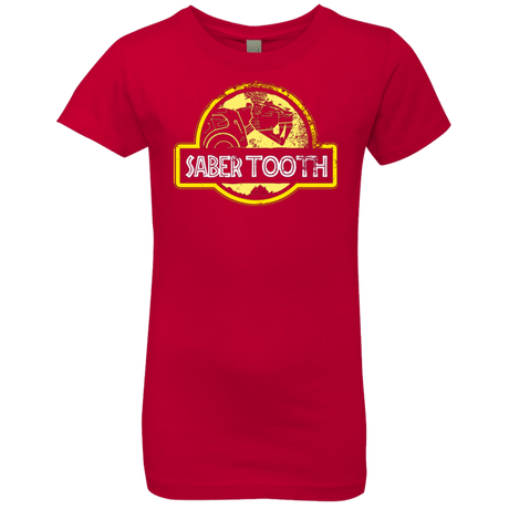 T-Shirts Red / YXS Jurassic Power Yellow Girls Premium T-Shirt