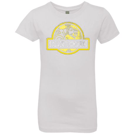 T-Shirts White / YXS Jurassic Power Yellow Girls Premium T-Shirt