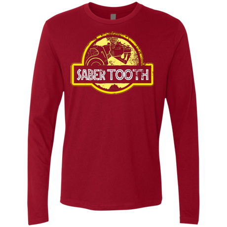 T-Shirts Cardinal / Small Jurassic Power Yellow Men's Premium Long Sleeve