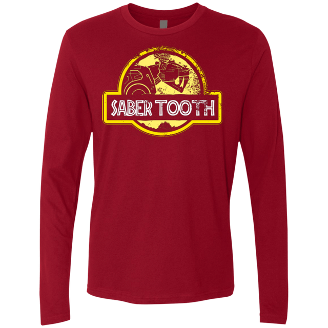 T-Shirts Cardinal / Small Jurassic Power Yellow Men's Premium Long Sleeve