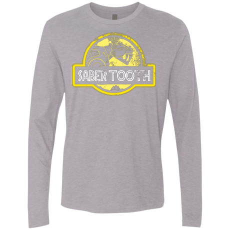 T-Shirts Heather Grey / Small Jurassic Power Yellow Men's Premium Long Sleeve