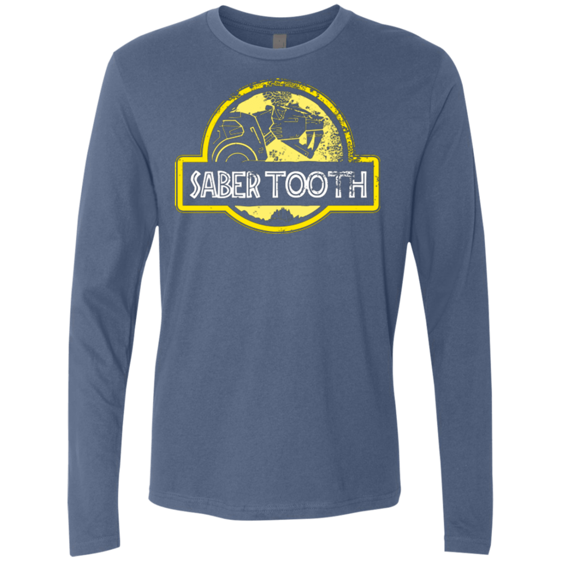 T-Shirts Indigo / Small Jurassic Power Yellow Men's Premium Long Sleeve