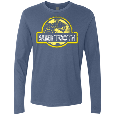 T-Shirts Indigo / Small Jurassic Power Yellow Men's Premium Long Sleeve