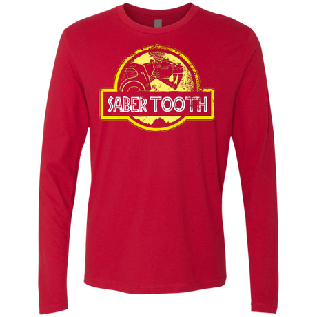 T-Shirts Red / Small Jurassic Power Yellow Men's Premium Long Sleeve