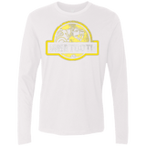 T-Shirts White / Small Jurassic Power Yellow Men's Premium Long Sleeve