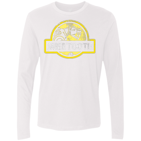 T-Shirts White / Small Jurassic Power Yellow Men's Premium Long Sleeve