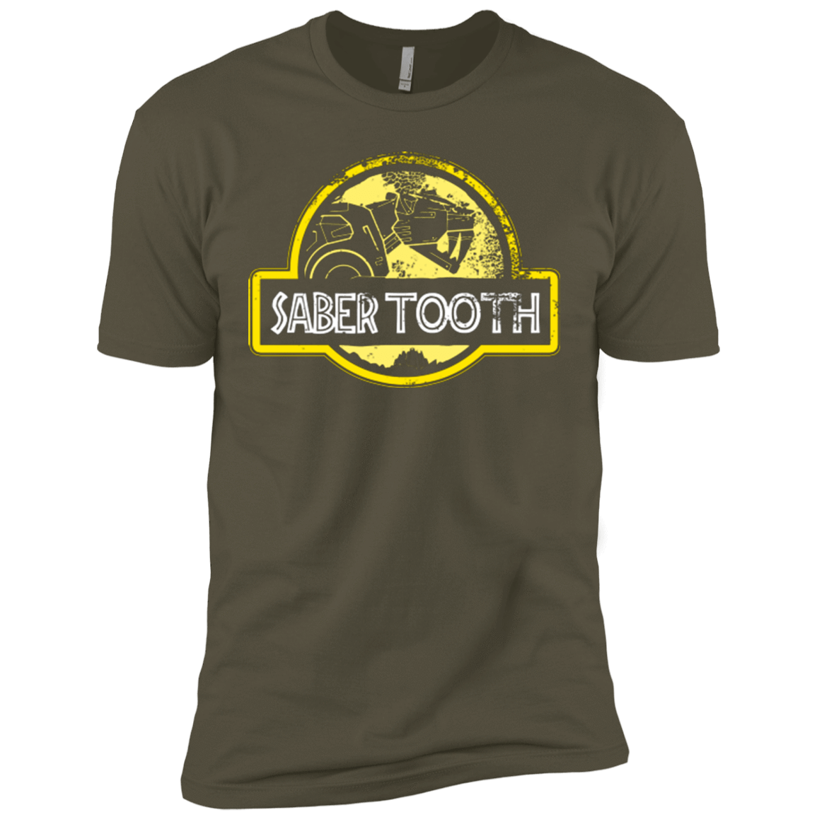 T-Shirts Military Green / X-Small Jurassic Power Yellow Men's Premium T-Shirt