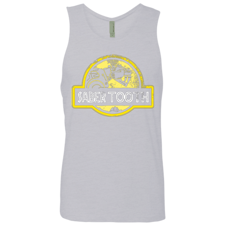 T-Shirts Heather Grey / Small Jurassic Power Yellow Men's Premium Tank Top