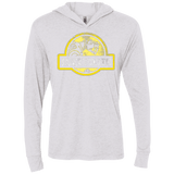 T-Shirts Heather White / X-Small Jurassic Power Yellow Triblend Long Sleeve Hoodie Tee
