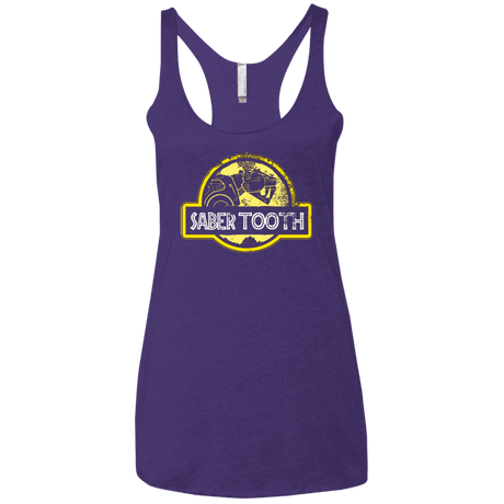 T-Shirts Purple / X-Small Jurassic Power Yellow Women's Triblend Racerback Tank