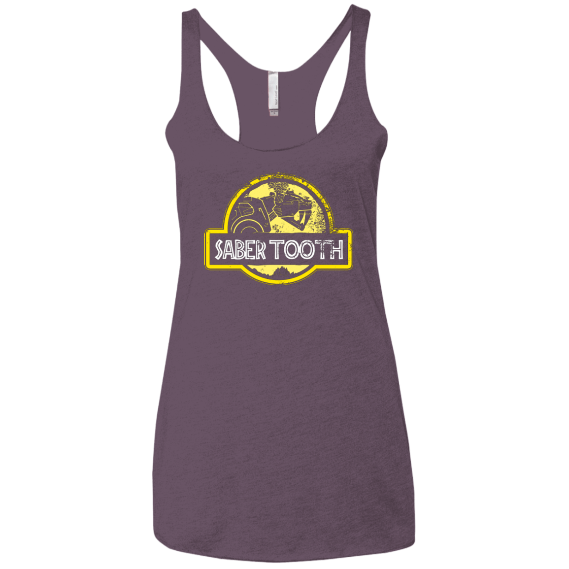 T-Shirts Vintage Purple / X-Small Jurassic Power Yellow Women's Triblend Racerback Tank