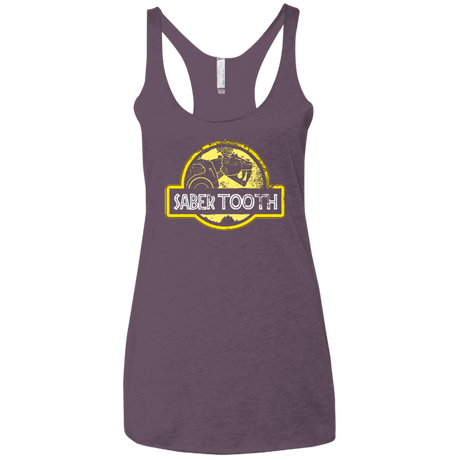 T-Shirts Vintage Purple / X-Small Jurassic Power Yellow Women's Triblend Racerback Tank