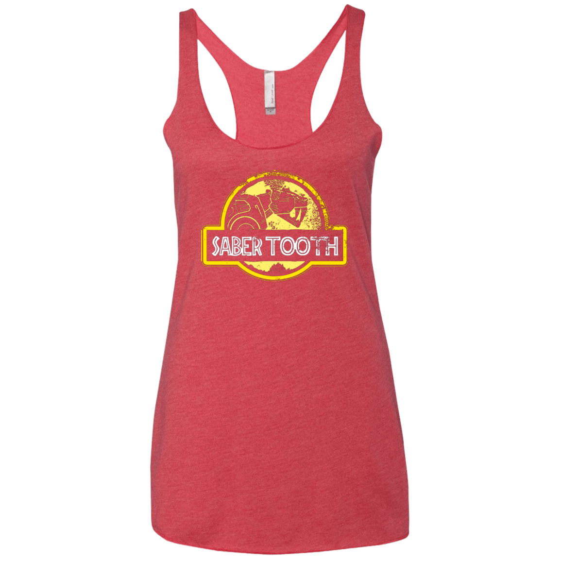 T-Shirts Vintage Red / X-Small Jurassic Power Yellow Women's Triblend Racerback Tank