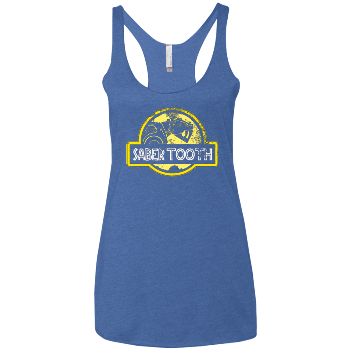 T-Shirts Vintage Royal / X-Small Jurassic Power Yellow Women's Triblend Racerback Tank