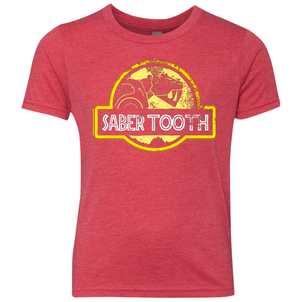 T-Shirts Vintage Red / YXS Jurassic Power Yellow Youth Triblend T-Shirt