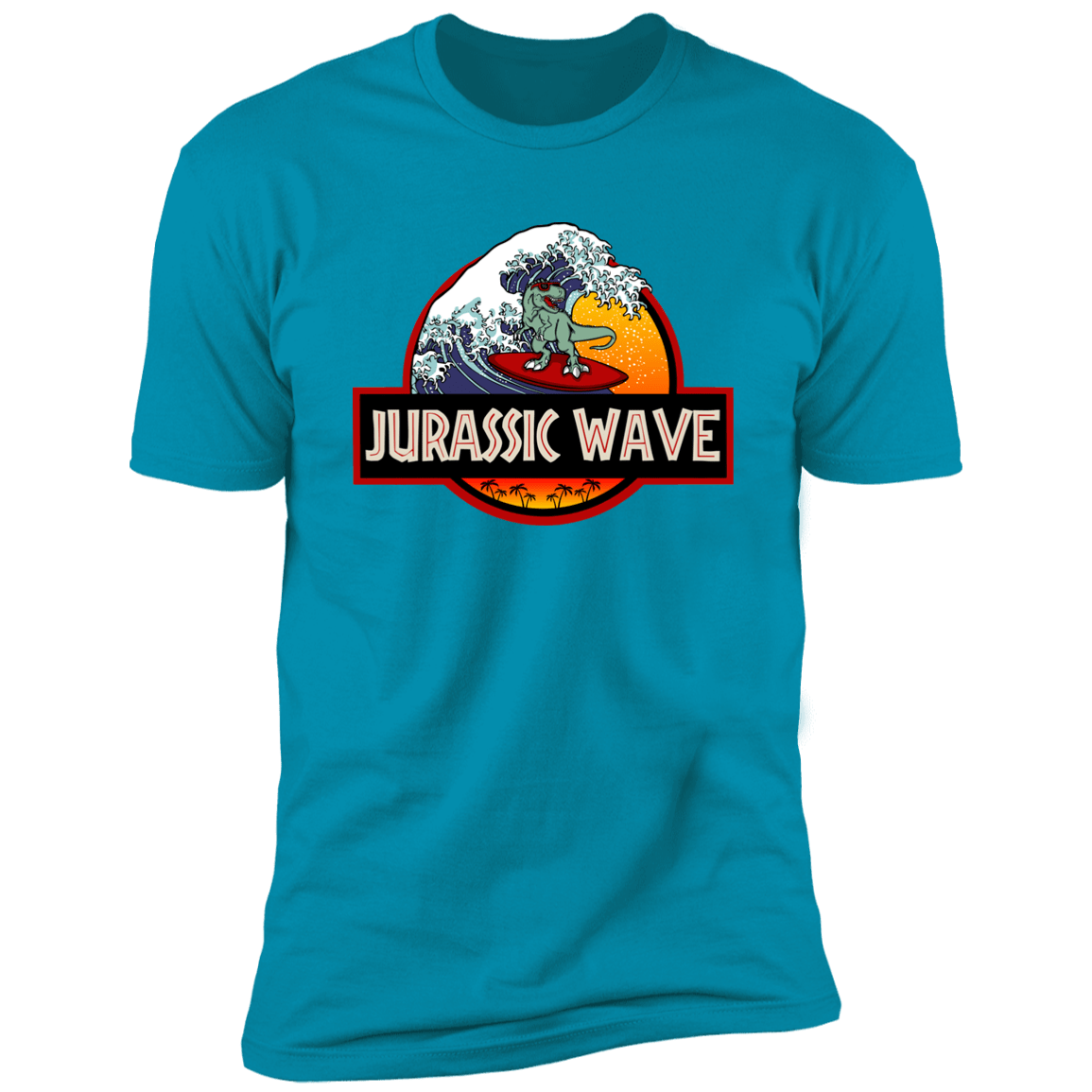 T-Shirts Turquoise / S Jurassic Wave Men's Premium T-Shirt