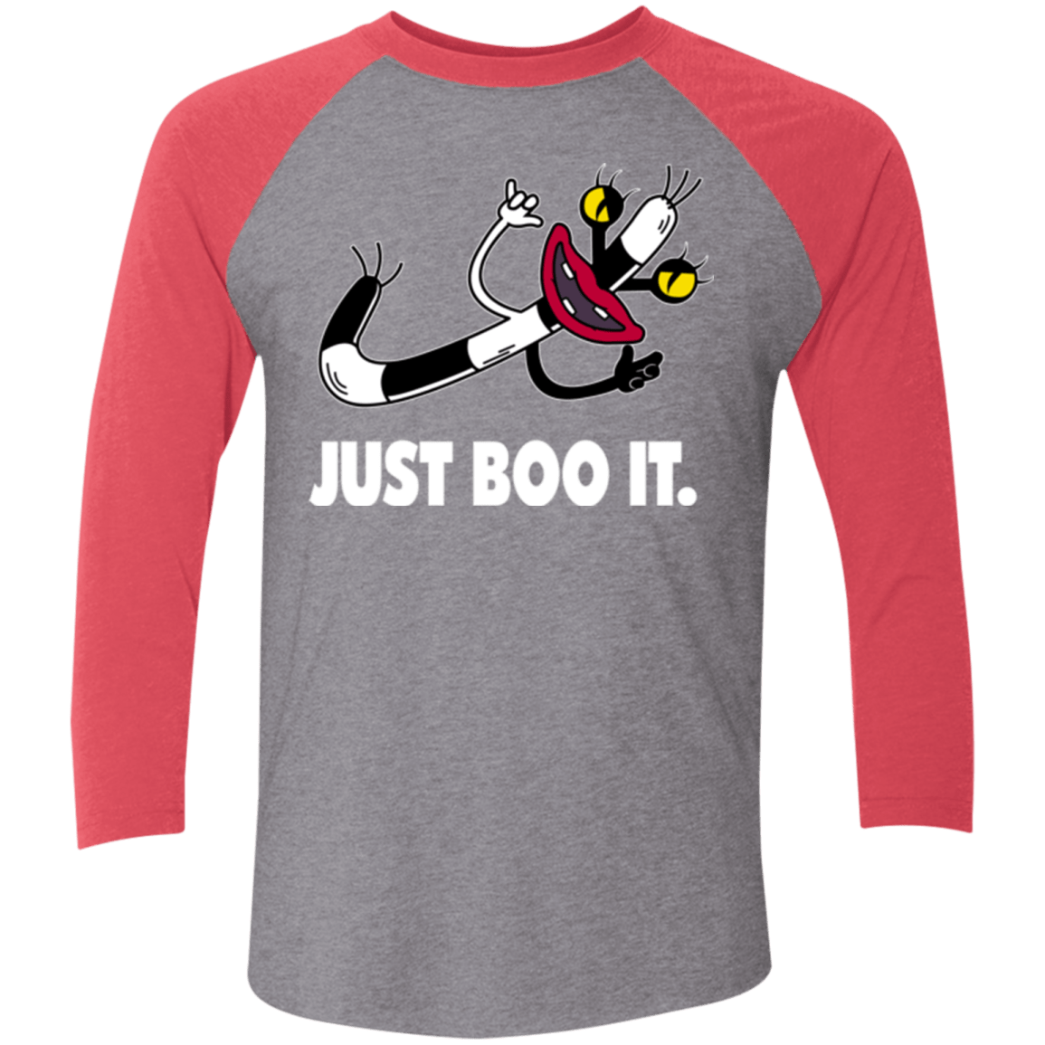T-Shirts Premium Heather/ Vintage Red / X-Small Just Boo It Men's Triblend 3/4 Sleeve