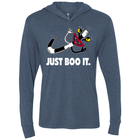 T-Shirts Indigo / X-Small Just Boo It Triblend Long Sleeve Hoodie Tee