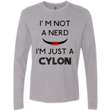T-Shirts Heather Grey / Small Just cylon Men's Premium Long Sleeve