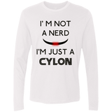 T-Shirts White / Small Just cylon Men's Premium Long Sleeve