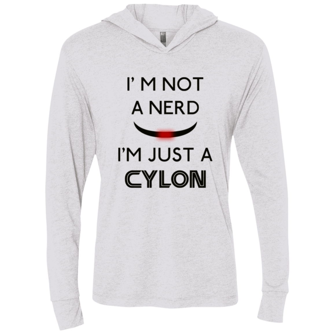 T-Shirts Heather White / X-Small Just cylon Triblend Long Sleeve Hoodie Tee