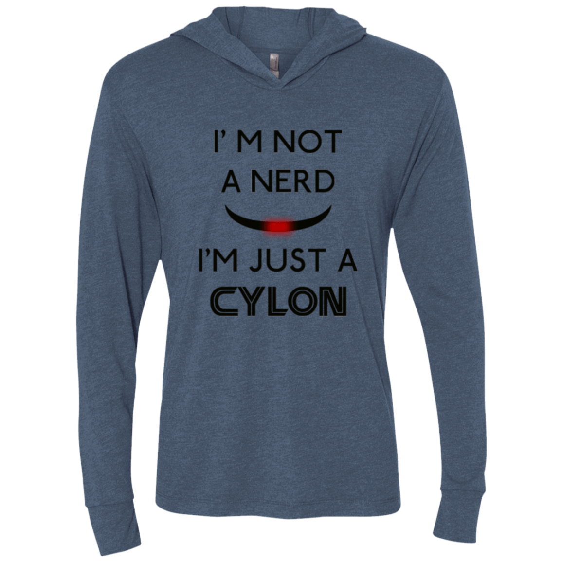 T-Shirts Indigo / X-Small Just cylon Triblend Long Sleeve Hoodie Tee