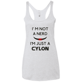 T-Shirts Heather White / X-Small Just cylon Women's Triblend Racerback Tank