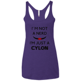 T-Shirts Purple / X-Small Just cylon Women's Triblend Racerback Tank